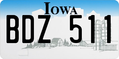IA license plate BDZ511