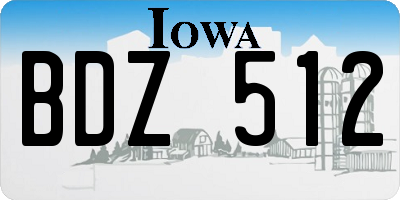 IA license plate BDZ512