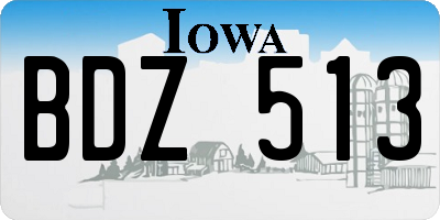 IA license plate BDZ513