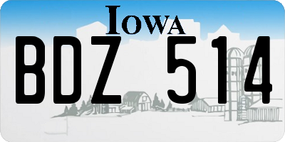 IA license plate BDZ514