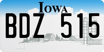 IA license plate BDZ515