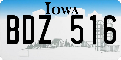 IA license plate BDZ516