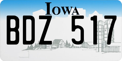 IA license plate BDZ517