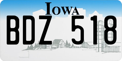 IA license plate BDZ518