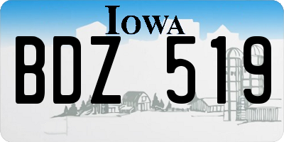 IA license plate BDZ519