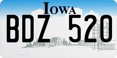 IA license plate BDZ520