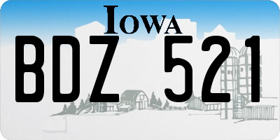 IA license plate BDZ521
