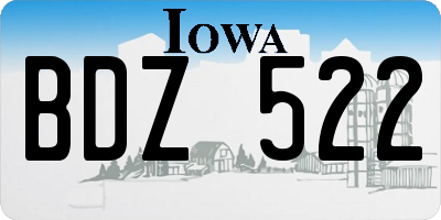 IA license plate BDZ522
