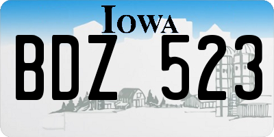 IA license plate BDZ523