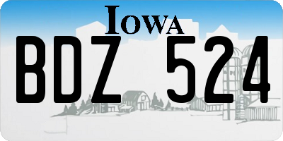 IA license plate BDZ524