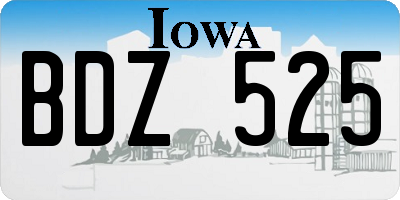 IA license plate BDZ525