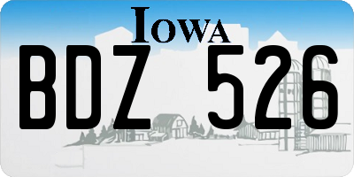 IA license plate BDZ526