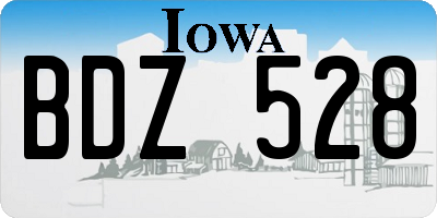 IA license plate BDZ528