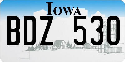 IA license plate BDZ530
