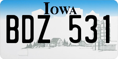 IA license plate BDZ531