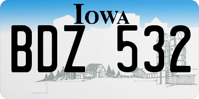 IA license plate BDZ532