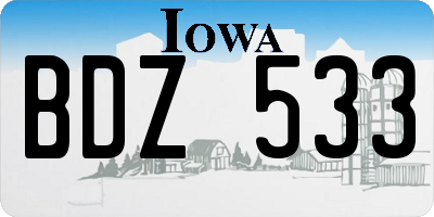 IA license plate BDZ533