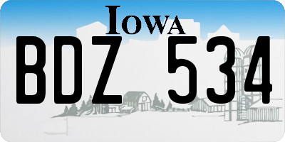 IA license plate BDZ534