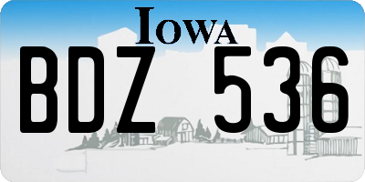 IA license plate BDZ536