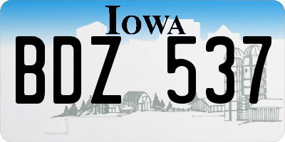 IA license plate BDZ537