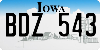 IA license plate BDZ543