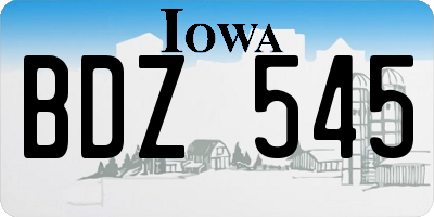 IA license plate BDZ545
