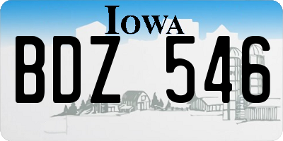 IA license plate BDZ546
