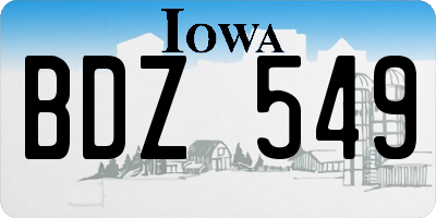 IA license plate BDZ549