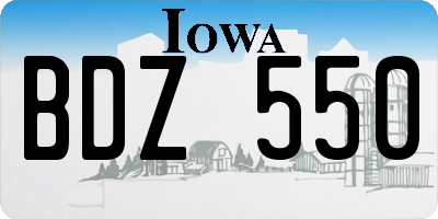 IA license plate BDZ550