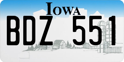 IA license plate BDZ551