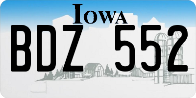 IA license plate BDZ552