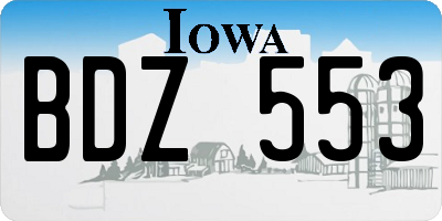 IA license plate BDZ553