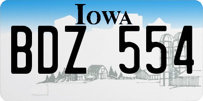 IA license plate BDZ554