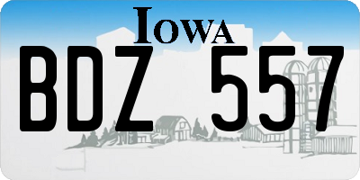 IA license plate BDZ557