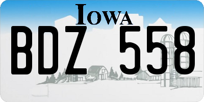 IA license plate BDZ558