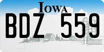 IA license plate BDZ559
