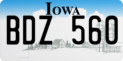 IA license plate BDZ560