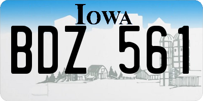 IA license plate BDZ561