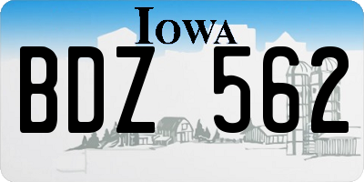 IA license plate BDZ562