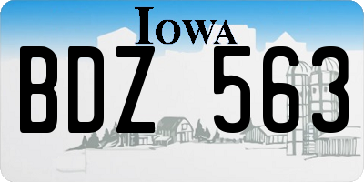 IA license plate BDZ563