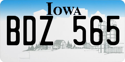 IA license plate BDZ565