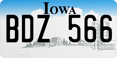 IA license plate BDZ566