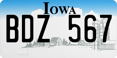 IA license plate BDZ567