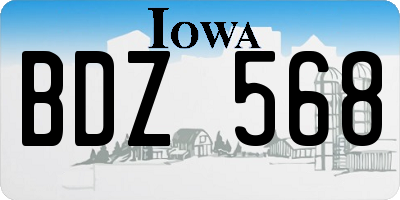 IA license plate BDZ568