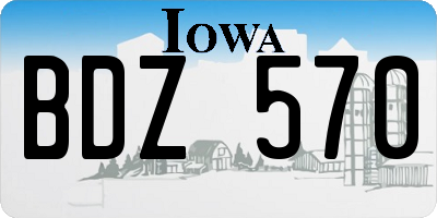 IA license plate BDZ570