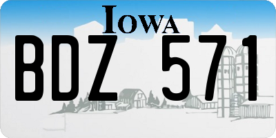 IA license plate BDZ571