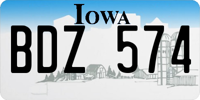 IA license plate BDZ574