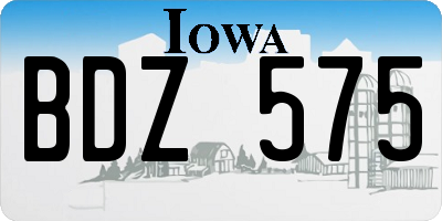 IA license plate BDZ575