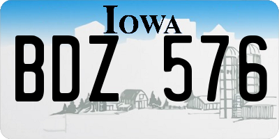 IA license plate BDZ576
