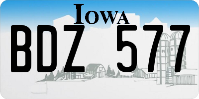 IA license plate BDZ577